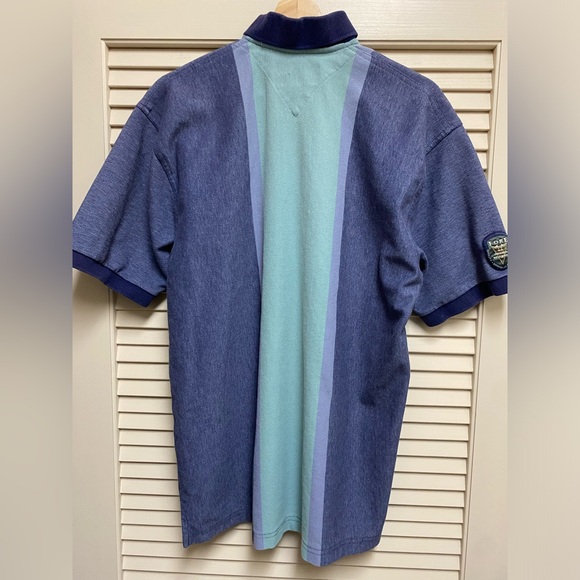 Vintage Fore Golfwear Classic Polo Mens Large Blue Striped Outdoor Golf USA - Picture 2 of 12